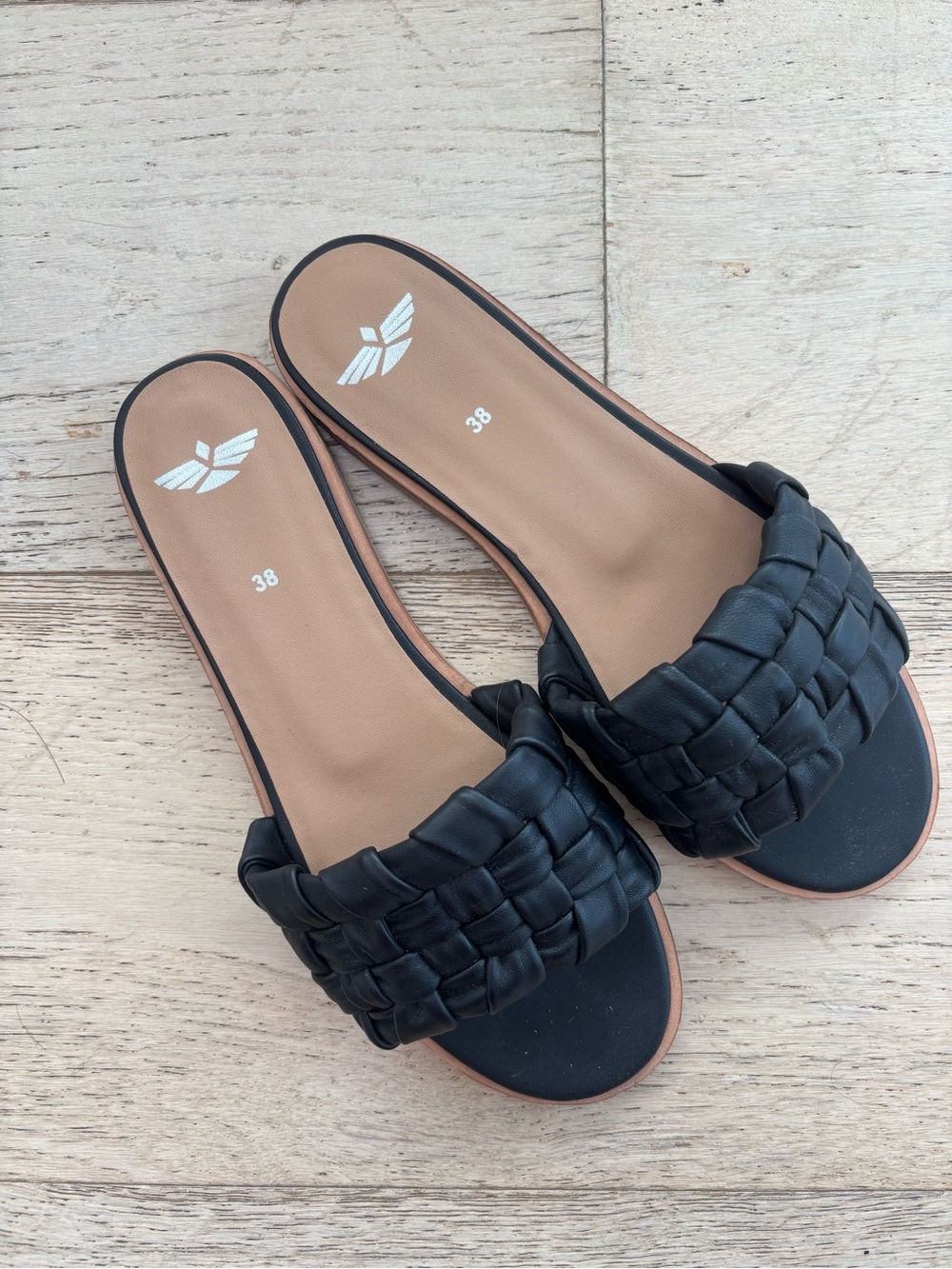 Fortress of Inca Black Woven Slide Sandals - Women's Casual Slip-Ons